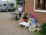 The ladies of Zebra Camp preparing bread.