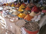 A very remarkable spice stand. In this market you get to try before you buy.
